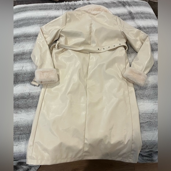 12th Tribe x The Salty Blonde cream long fur lined pea coat - Picture 7 of 10